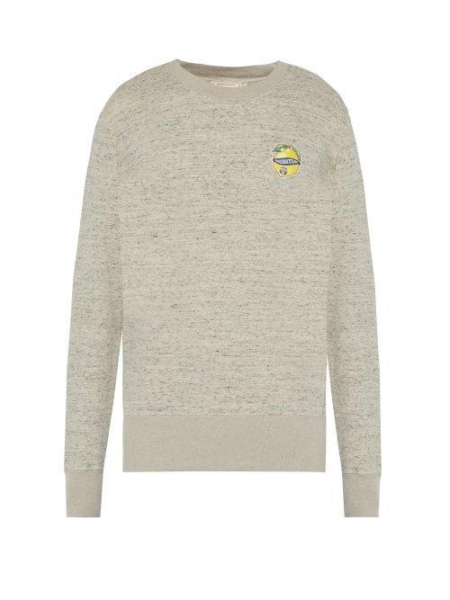Matchesfashion.com Maison Kitsun - Limone Patch Cotton Blend Jersey Sweatshirt - Mens - Light Grey