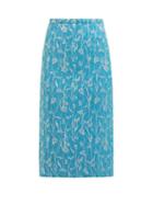 Matchesfashion.com Rochas - Floral Brocade Pencil Skirt - Womens - Blue Multi