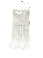 Matchesfashion.com Bottega Veneta - The Fringe Pouch Leather Shoulder Bag - Womens - White
