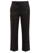 Matchesfashion.com Raf Simons - Crystal Embellished Wool Twill Trousers - Womens - Grey Multi
