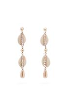 Matchesfashion.com Etro - Crystal Embellished Shell Earrings - Womens - White