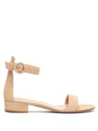 Matchesfashion.com Gianvito Rossi - Portofino 20 Block Heel Suede Sandals - Womens - Nude