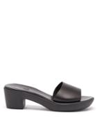Ladies Shoes Ancient Greek Sandals - Katina Leather Heeled Sandals - Womens - Black