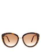 Matchesfashion.com Cartier Eyewear - Trinity Oversized Cat-eye Acetate Sunglasses - Womens - Tortoiseshell