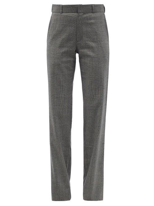 Matchesfashion.com Vetements - Prince Of Wales-check Wool-blend Suit Trousers - Womens - Grey