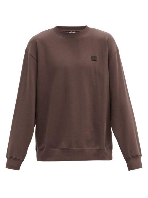 Matchesfashion.com Acne Studios - Forba Face Oversized Cotton-jersey Sweatshirt - Mens - Brown