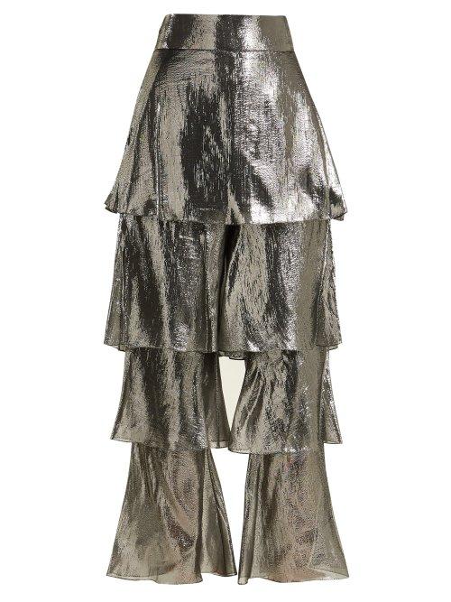 Matchesfashion.com Osman - Felix Lam Tiered Trousers - Womens - Silver