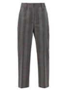Matchesfashion.com Acne Studios - Wool-blend Houndstooth Cropped Trousers - Womens - Blue Multi