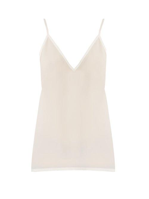 Matchesfashion.com Raey - V Neck Silk Cami Top - Womens - Ivory