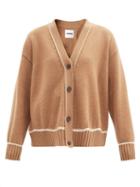 Matchesfashion.com Jil Sander - V-neck Wool-blend Cardigan - Womens - Mid Brown