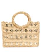 Paco Rabanne - Small Woven-raffia Basket Bag - Womens - Beige