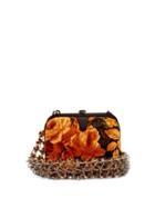 Matchesfashion.com Stefan Cooke - Floral Print Satin Vintage Clutch - Womens - Orange Multi