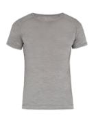 Matchesfashion.com Falke Ess - Henley Wool And Silk Blend T Shirt - Mens - Grey