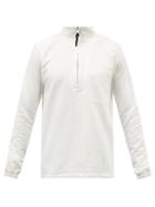 Albam - Zip-neck Cotton-jersey Sweatshirt - Mens - Light Blue