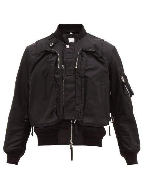 Matchesfashion.com Burberry - Crofton Covertible Shell Bomber Jacket - Mens - Black