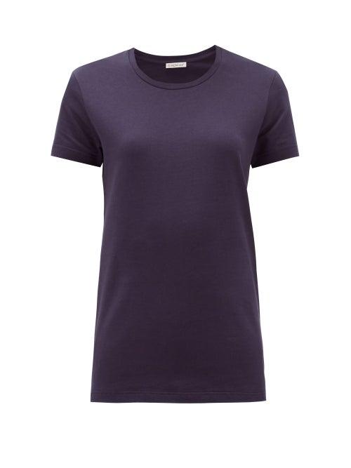 Matchesfashion.com Moncler - Logo-patch Cotton-jersey T-shirt - Womens - Navy