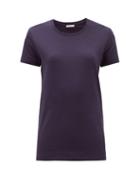 Matchesfashion.com Moncler - Logo-patch Cotton-jersey T-shirt - Womens - Navy