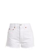 Matchesfashion.com Re/done Originals - The Short Raw Hem Denim Shorts - Womens - White