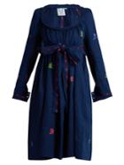 Thierry Colson Rosine Floral-embroidered Cotton Dress