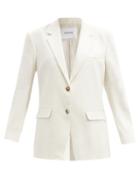 Matchesfashion.com Frame - Grandfather Linen-blend Twill Blazer - Womens - White / Ivory