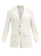 Matchesfashion.com Frame - Grandfather Linen-blend Twill Blazer - Womens - White / Ivory