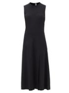 Matchesfashion.com Another Tomorrow - Sleeveless Panelled Crepe Midi Dress - Womens - Black