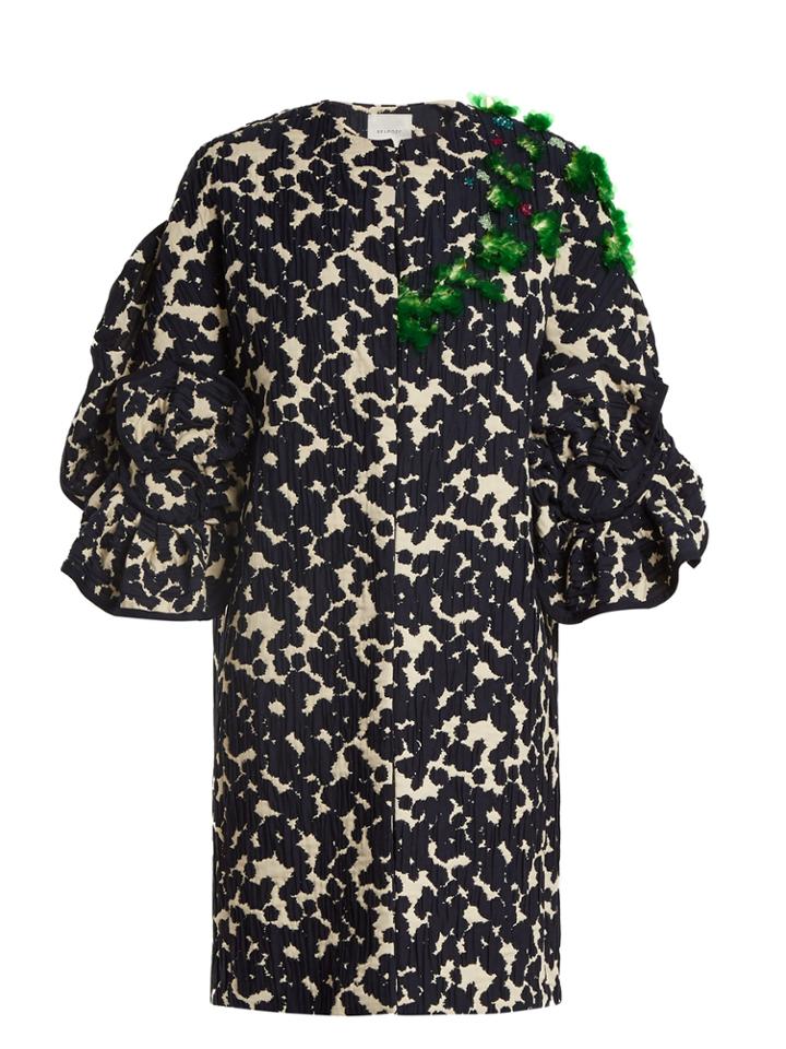 Delpozo Collarless Embellished Cotton-blend Coat