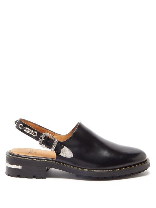 Toga Virilis - Polido Metal-trim Leather Slippers - Mens - Black