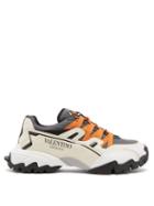 Matchesfashion.com Valentino Garavani - Climbers Logo-print Leather And Mesh Trainers - Mens - Grey Multi