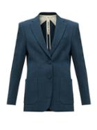 Matchesfashion.com Petar Petrov - Jaeda Single-breasted Barathea Suit Jacket - Womens - Blue
