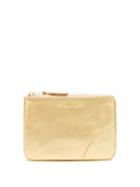 Matchesfashion.com Comme Des Garons Wallet - Zipped Mini Leather Coin Purse - Womens - Gold