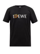 Loewe - Pansy-logo Cotton-jersey T-shirt - Mens - Black