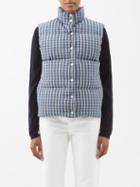 Erl - Checked Quilted-cotton Gilet - Womens - Blue Multi