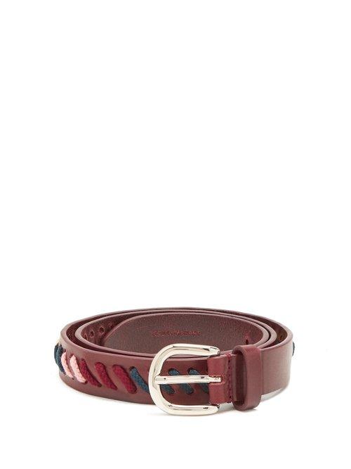 Matchesfashion.com Isabel Marant - Zitty Lace Embellished Leather Belt - Womens - Burgundy