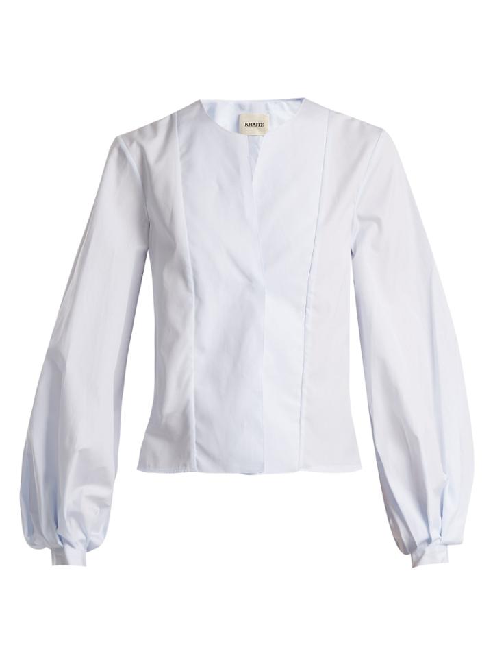 Khaite Enya Balloon-sleeve Cotton Shirt