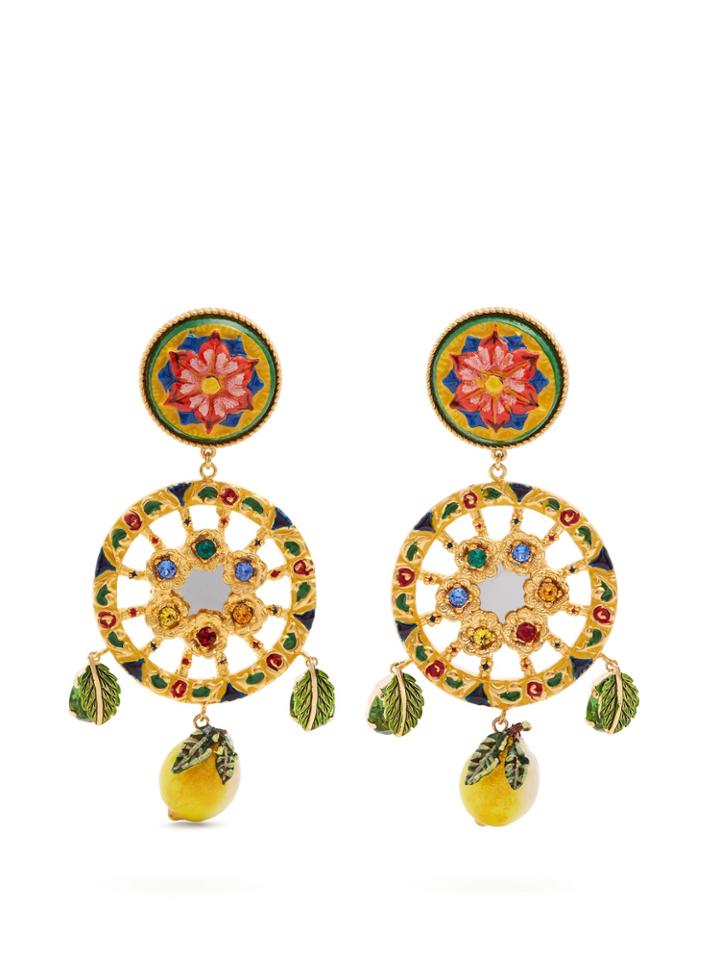 Dolce & Gabbana Crystal-embellished Clip-on Earrings