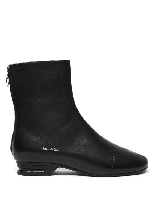 Matchesfashion.com Raf Simons - 2001 Logo-print Leather Boots - Mens - Black