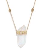 Jacquie Aiche - Rainbow Quartz, Diamond & 14kt Gold Necklace - Womens - Clear