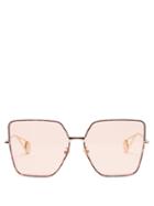 Matchesfashion.com Gucci - Oversized Square Tortoiseshell Acetate Sunglasses - Womens - Light Orange