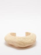 Saint Laurent - Organic Arty Wooden Bangle - Womens - Beige
