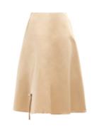 Matchesfashion.com Prada - Bow Detail Silk Satin Skirt - Womens - Beige