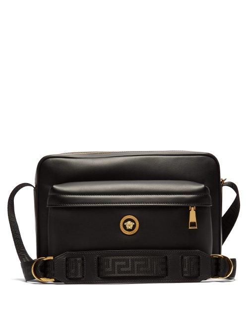 Matchesfashion.com Versace - Medusa Leather Messenger Bag - Mens - Black