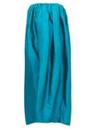 Matchesfashion.com Marques'almeida - Gathered Silk-taffeta Dress - Womens - Blue
