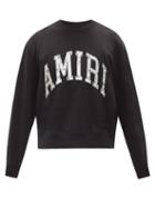 Matchesfashion.com Amiri - Logo-appliqu Cotton-jersey Sweatshirt - Mens - Black