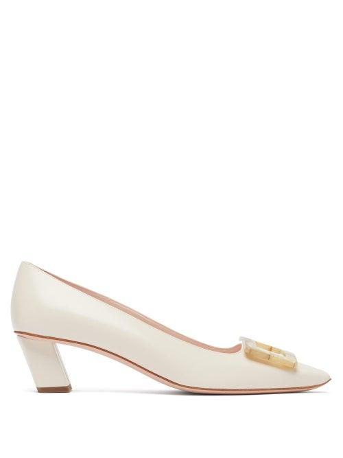 Matchesfashion.com Roger Vivier - Belle Vivier Motherpearl Leather Pumps - Womens - White