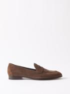Brioni - Bologna Leather Penny Loafers - Mens - Dark Brown