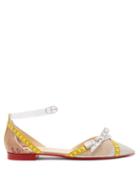 Matchesfashion.com Christian Louboutin - Metripump Measuring Tape Embellished Flats - Womens - Beige Multi