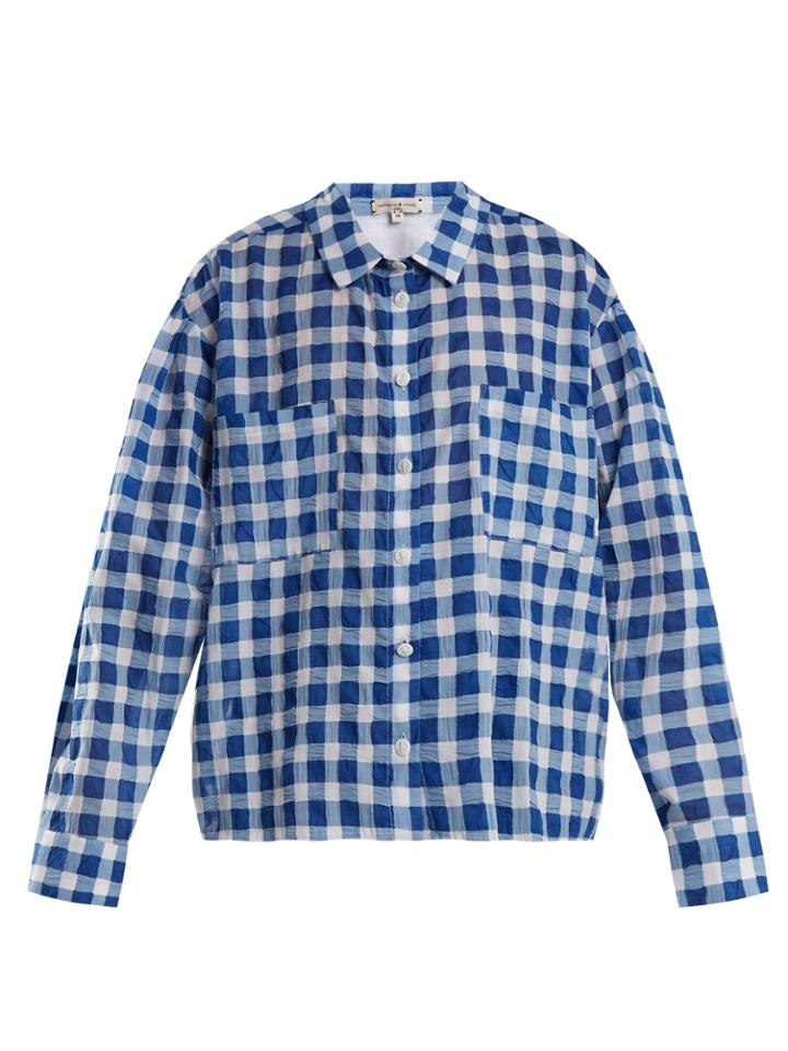 Natasha Zinko Gingham Cotton-seersucker Shirt