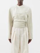Lemaire - Linen And Wool Blend Wrap Top - Womens - Beige