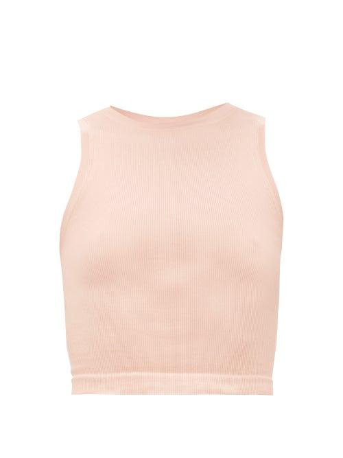 Matchesfashion.com Prism - Luminous Cropped Ribbed Tank Top - Womens - Light Pink